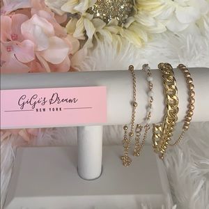 2/$20 4 Gold Tone Stackable  Bracelets